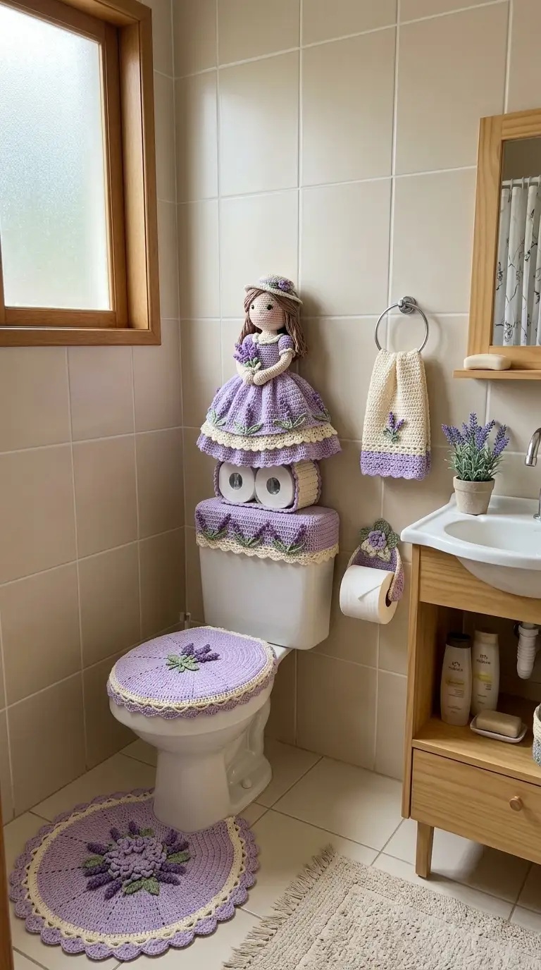 Crochet bathroom sets
