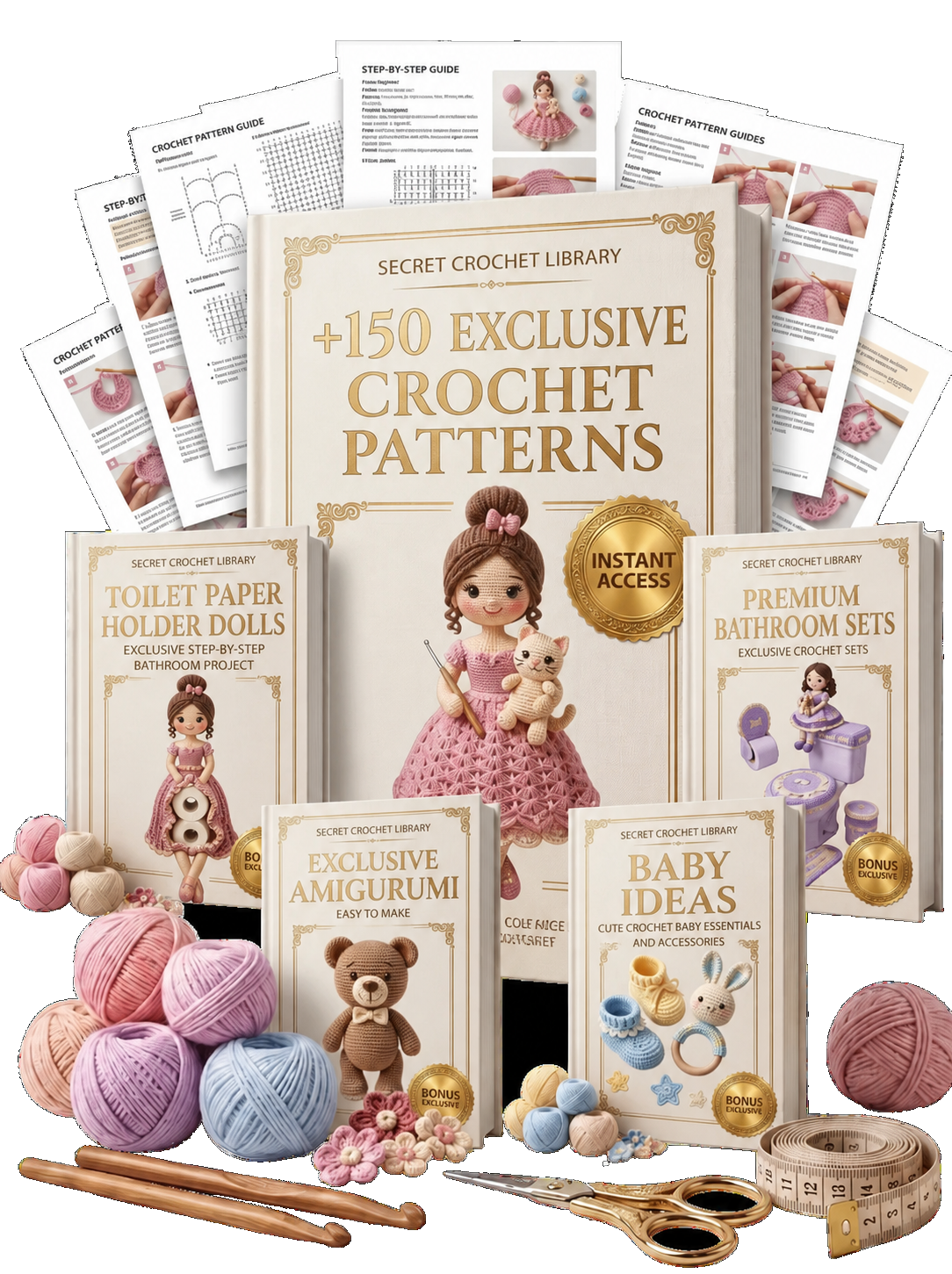 Complete Crochet Maker Package mockup — Secret Crochet Library